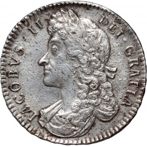 Great Britain, James II, Halfcrown 1688 QVARTO