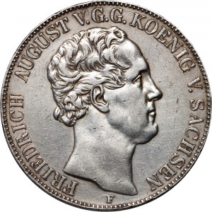 Germany, Saxony, Friedrich August II, 2 Thaler 1847 F, Stuttgart