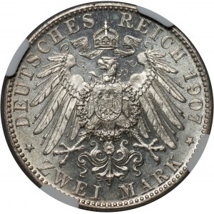 Germany, Bavaria, Otto, 2 Mark 1907 D, Munich