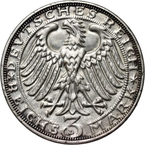 Germany, Weimar Republic, 3 Mark 1928 A, Munich, A. Dürer