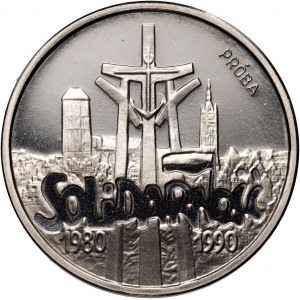 III RP, 50000 złotych 1990, Solidarność, PRÓBA, Nikiel