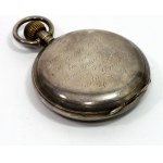 Silver pocket watch, CH. F. Tissot &amp; Fils, Locle, with an interesting dedication