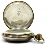 Srebrny zegarek kieszonkowy, CH. F. Tissot & Fils, Locle, z ciekawą dedykacją