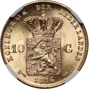 Netherlands, Willem III, 10 Gulden 1876, Utrecht