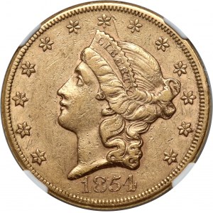 USA, 20 Dollars 1854, Philadelphia, Large Date