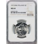 PRL, 5 złotych 1971, Rybak
