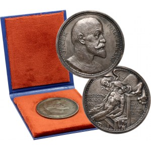 II RP, medal z 1924 roku, 70. rocznica urodzin Jacka Malczewskiego, sygnowany J. Raszka