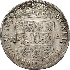 Germany, Brandenburg-Prussia, Friedrich III, 2/3 Thaler 1692 WH, Emmerich