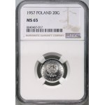 PRL, 20 groszy 1957, Warsaw, Narrow date