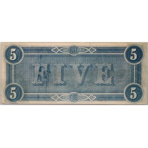 Confederate States of America, Richmond, 5 Dollars 17.02.1864, series D