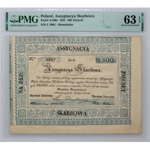 Novemberaufstand, Schatzabtretung für 500 Zloty 1831