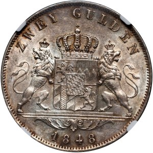 Germany, Bayern, Ludwig I, 2 Gulden 1848, Munich