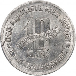 Lodz Ghetto, 10 marks 1943, aluminum, dot, certificate