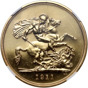 Großbritannien, George V, £5 1911, Spiegelmarke (Proof)