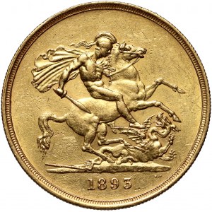 Great Britain, Victoria, 5 Pounds 1893, London