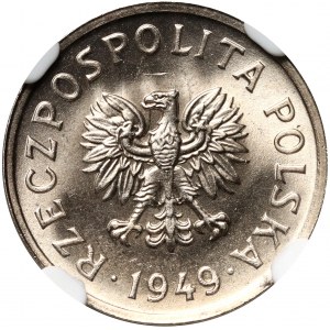 PRL, 10 groszy 1949, miedzionikiel, destrukt, duch