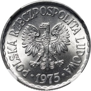 People's Republic of Poland, 1 zloty 1975, without mint mark