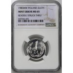 PRL, 1 złoty 1985, Warszawa, destrukt