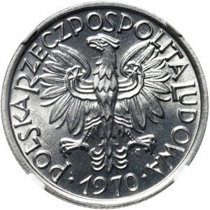 People's Republic of Poland, 2 zloty 1970, Warsaw, Berry, variety with rounded number 7 in the date