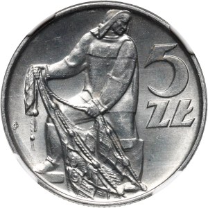 PRL, 5 złotych 1973, Rybak