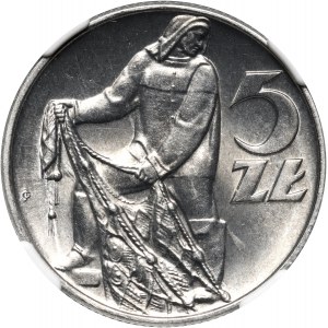 PRL, 5 zloty 1973, Fisherman