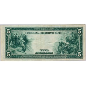 USA, Federal Reserve Note, New York, 5 Dollars 1914, series B