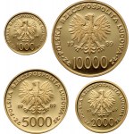 People's Republic of Poland, 1989 set of 4 coins, John Paul II, mirror stamp (Proof)