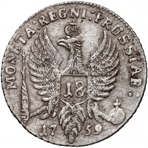 Russland, Elisabeth I., Münzprägung für Preußen, ort (18 Pfennige) 1759, Königsberg