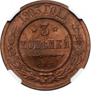 Rosja, Mikołaj II, 3 kopiejki 1903 СПБ, Petersburg