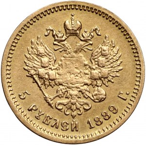 Russland, Alexander III, 5 Rubel 1889, St. Petersburg