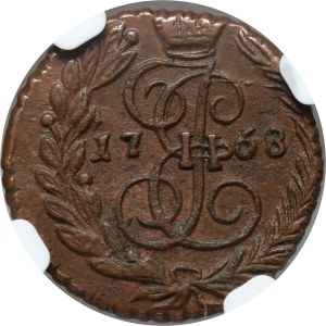 Rusko, Catherine II, Polushka (1/4 kopejky) 1768 EM, Jekaterinburg