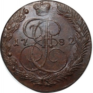 Rusko, Katarína II, 5 kopejok 1782 EM, Jekaterinburg