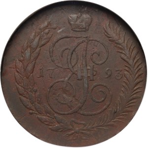 Russia, Paul I, 5 Kopecks 1793 EM (1797), Paul's recoining