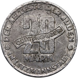 Getto w Łodzi, 20 marek 1943, aluminium, certyfikat