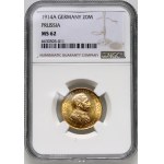 Germany, Prussia, Wilhelm II, 20 Mark 1914 A, Berlin