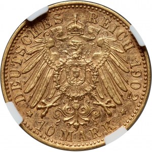 Germany, Saxe-Meiningen, Georg II, 10 Mark 1902 D, Munich