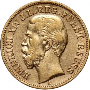 Německo, Reuss, Henry XIV, 10 značek 1882 A, Berlín