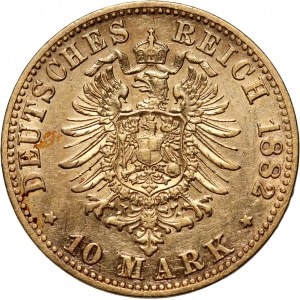 Německo, Reuss, Henry XIV, 10 značek 1882 A, Berlín