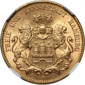 Germany, Hamburg, 20 Mark 1913 J, Hamburg