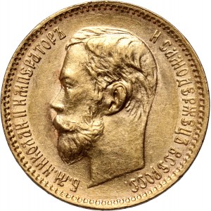 Russia, Nicholas II, 5 Roubles 1900 (ФЗ), St. Petersburg