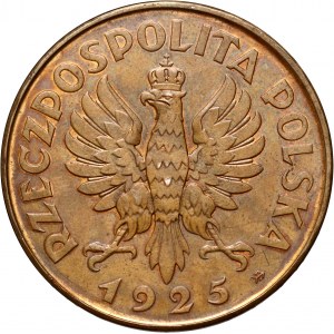 II RP, 5 złotych 1925, Konstytucja, PRÓBA - tombak