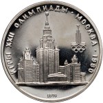 Rusko, SSSR, sada 5 x rubl z let 1977-1980, XXII. olympijské hry v Moskvě, zrcadlová známka (proof)