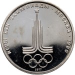 Rusko, ZSSR, sada 5 x rubeľ z rokov 1977-1980, XXII. olympijské hry v Moskve, zrkadlová známka (proof)