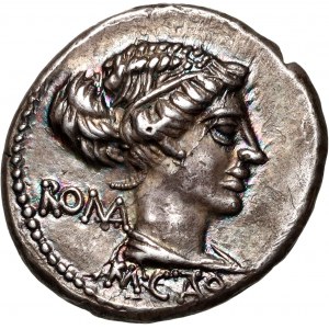 Roman Republic, M. Porcius Cato 89 BC, Denar, Rome