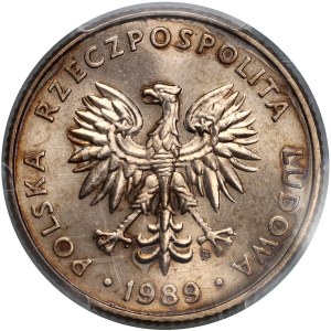 PRL, 20 złotych 1989, PRÓBA (odwrócony napis), miedzionikiel