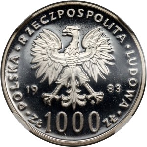 PRL, 1000 złotych 1983, Jan Paweł II, stempel lustrzany (Proof)