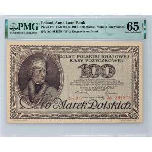II RP, 100 marek polskich 15.02.1919, Ser. AG