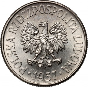 PRL, 50 groszy 1957, PRÓBA, Nikiel