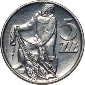 PRL, 5 złotych 1971, Rybak