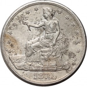 USA, Trade Dollar 1874 S, San Francisco, Trade Dollar